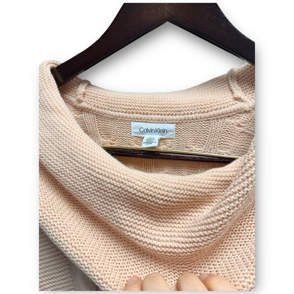 NWT Calvin Klein Cable Knit Cowl Neck Sweater Large - Picture 4 of 11